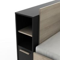 Miroytengo Cama Life Individual Con Almacenaje Dormitorio Juvenil Negro Y Roble Kronberg 90x190-200 Cm - details 1