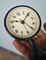 Reloj despertador analógico de metal Silencioso Negro con soporte desmontable Retro - details 4