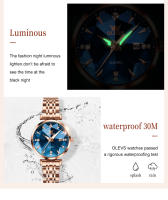 Reloj De Mujer OLEVS Elegante Y Moderno Con Forma De Rombo Resistente Al Agua De Cuarzo Con Correa De Acero Inoxidable Y Espejo Original Fecha - details 8