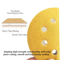 Papel De Lija Amarillo De 125mm 8 Agujeros Para Discos De Pulido De Metal Y Madera Herramienta Abrasiva Para Talleres Y Bricolaje - details 3