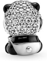 Pandora Moments - Colgante de oruga de plata de ley con cristal negro, esmalte rosa y rosa oscuro，Incluye Caja Original - details 0