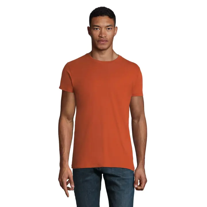 MARNAULA REGENT FIT.-Camiseta Ajustada Hombre Cuello Redondo, COLOR TERRACOTA ,TALLA M - 1