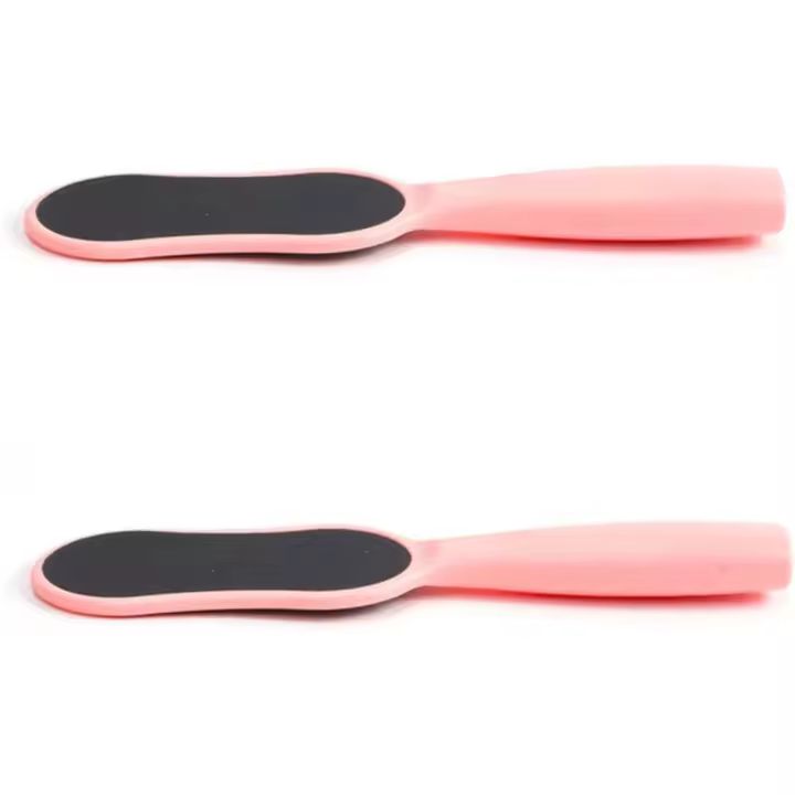 2 piezas de lima para pies, removedor de piel agrietada, lima exfoliante para manos, color rosa - 1