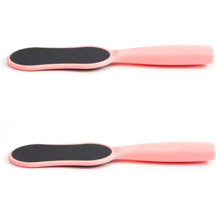2 piezas de lima para pies, removedor de piel agrietada, lima exfoliante para manos, color rosa - 1