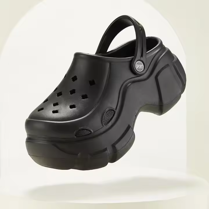 BEVERGREEN Clogs Para Mujer 7CM Plataforma Exterior Impermeable Sandalias De Playa Masajeadoras Negro Diseñador Sandalias Para Verano - 1