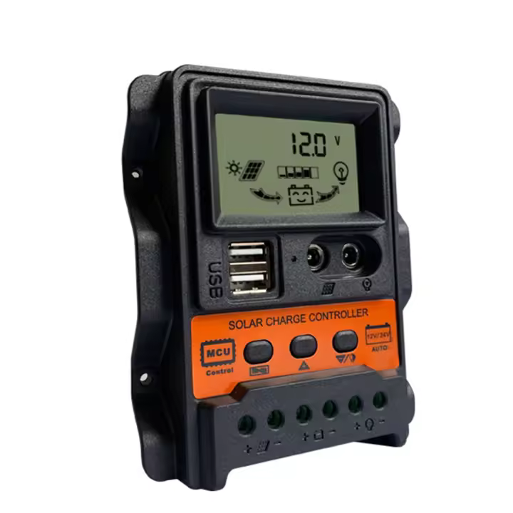 Controlador De Carga Solar Dual USB Con Pantalla LCD 30A-10A 12V/24V Para Panel Solar Y Batería Regulador De Energía - 1