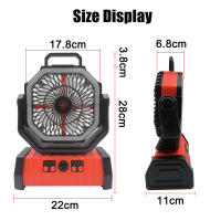 Ventilador Portátil LED De 20000mAh Con Gancho Para Camping Pesca Picnic Emergencias Carga USB Material De Acero Inoxidable - details 4