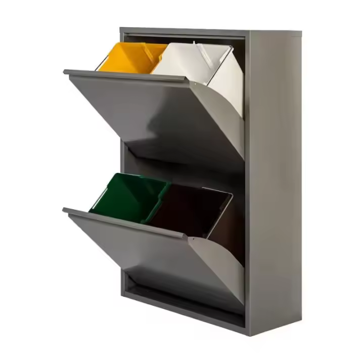 Armario de Reciclaje Metálico Jobgar PAT 4 Gris 60x25x92 Cm - 1