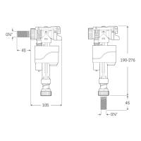 Källa - Flotador para alimentación y llenado de cisterna dual inferior y lateral COMPACT - 08305 - details 2