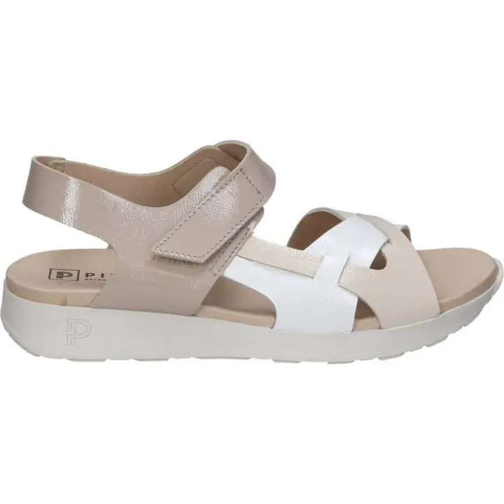 PITILLOS | Sandalias de Piel Pitillos para Mujer – Sandalia en Color Crema con Detalles – Sandalia con Cierre de Velcro – Casual – De Piel – Alta Calidad – Cómodas y Versátiles – Modelo 10554 - 1