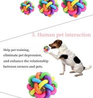 Juguete Para Perros Y Gatos Colorido Con Campanas Bola De Goma Resistente Masticación Sonido Entrenamiento Interacción Humano-Pet Accesorios - details 8