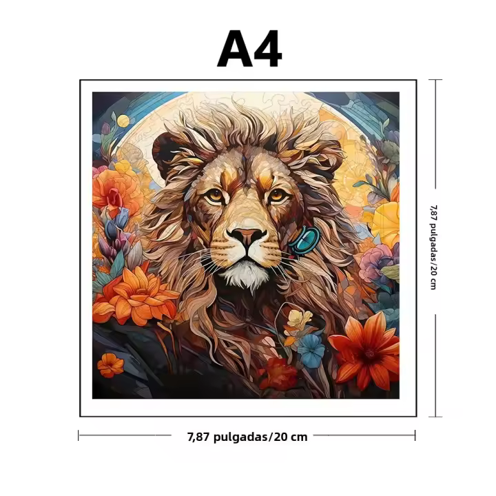 Puzzle De Madera 3D León Juego Educativo Montessori Para Niños Y Adultos Regalo De Puzzle Animal Único Para Todas Las Edades - 1