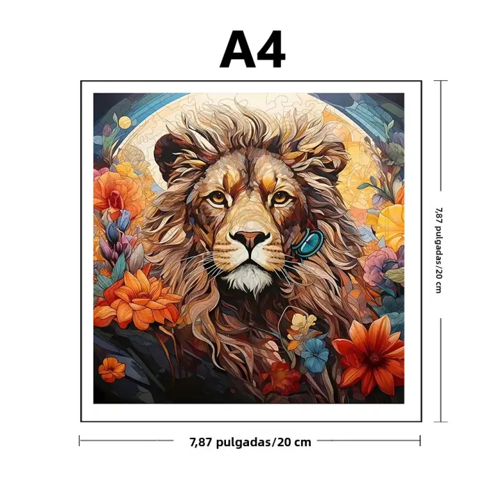 Puzzle De Madera 3D León Juego Educativo Montessori Para Niños Y Adultos Regalo De Puzzle Animal Único Para Todas Las Edades - 1