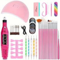 Kit Profesional De Esmeriladora Eléctrica USB Para Uñas Con Lámpara LED UV Y Secador De Manicura Gel Acrílico Set De Inicio - details 7
