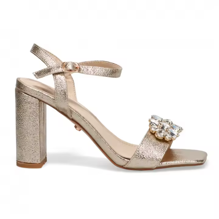 Sandalias de Tacón Twenty Four Haitch Yole Dorado con pedrería YOLE_SH11-ORO - 1