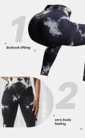 Leggings De Yoga Para Mujer Cintura Alta Sin Costuras Tie Dye Scrunch Butt Levantador Talla Elástica Pantalones De Yoga De Nylon Y Spandex - details 7