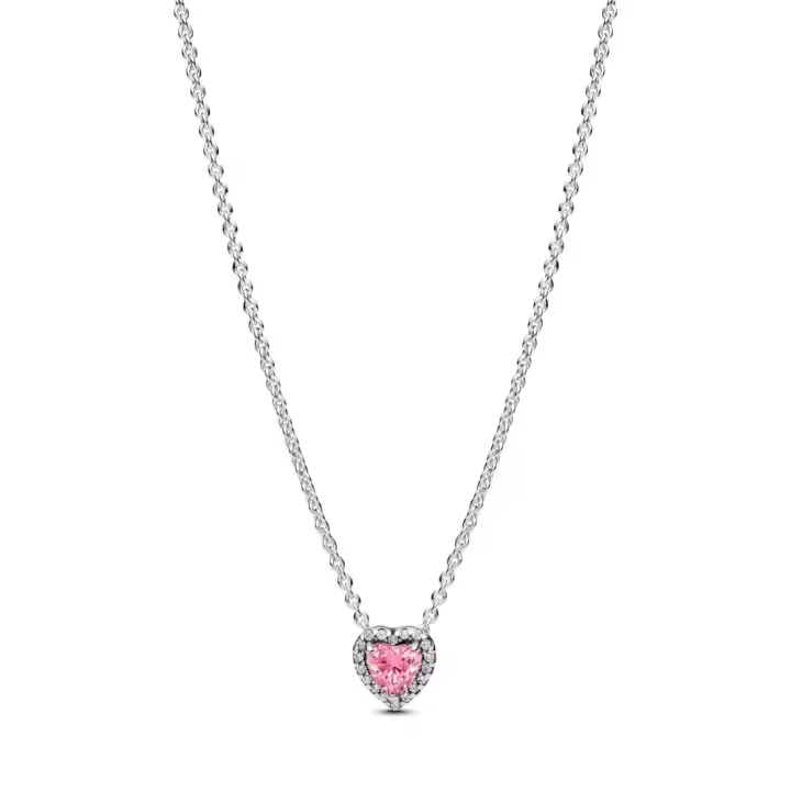 398425C02-45 - Collar en plata de ley Corazón Rosa Elevado 398425C02-45 PANDORA Raíz Novedades Joyas de Plata Joyas Pandora MUJER Colgantes Pandora inicio Colgantes de Plata Mujer Pandora original - 1