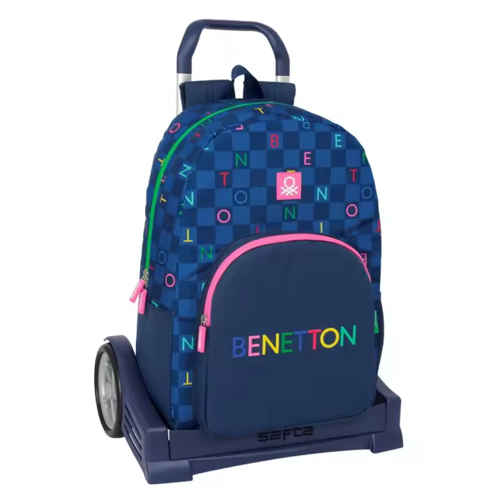 Mochila con Carro Evolution Benetton "Damero" 30X46X14Cm (Safta 612550860) - 1