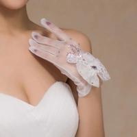 Guantes De Boda De Color Ivory Con Cristales Nuevo Llegada Tamaño Unico Para Mujer Guantes De Novia De Muñeca Larga - details 4