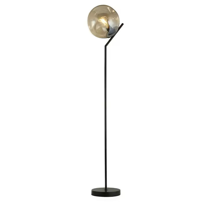 Contemporáneo Ponche de siembra Acero Negro Vidrio 1 Luz E27 - 1
