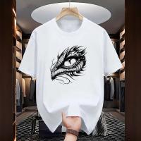 Camiseta De Algodón Suave Para Hombre Con Estampado Ojo De Dragón Casual De Verano Cuello Redondo Tees Cómodos Para Uso Diario Y Al Aire Libre - details 3