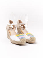 Sandalias alpargatas mujer valencianas con cuñas altas y plataforma de espartos multicolor plantilla gel Paloma Wang - details 3