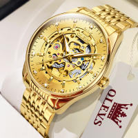 Reloj De Pulsera Mecánico Para Hombre OLEVS Lujo Oro Esqueleto Automático Resistente Al Agua Acero Inoxidable Luminoso Negocios - details 0