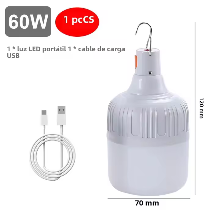 Lámpara De Emergencia LED Recargable USB 60W 80W Para Camping Y BBQ Luces Portátiles Con Gancho Para Tents Y Exteriores - 1