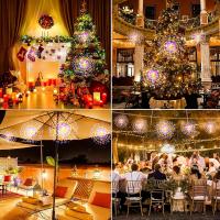 1PC Luces De Fuego Solar Colgantes Con 480LED Estrella En 8 Modos Impermeables Para Decoración De Navidad Y Halloween En Exteriores - details 10