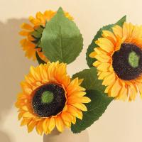 1/3/5Pcs Bouquet De Flores Artificiales De Girasol Para Decoración De Hogar Fiesta De Boda Regalo De Día De La Madre Ornamento De Jardín Material Seda - details 2