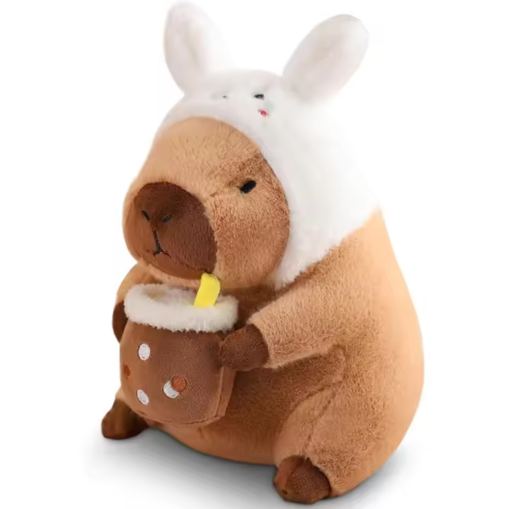 Juguetes de peluche de capibara, lindos animales de peluche de capibara de 30 cm, almohada de peluche, regalo de Pascua para el día de San Valentín, adecuado para niños y niñas (capibara de conejo de 30 cm) - 1