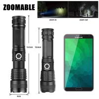 Linterna Táctica LED Potente Recargable USB Con 5 Modos Zoomable Para Camping Exterior Emergencia Batería 26650 Luz Nocturna Resistente Al Agua - details 8