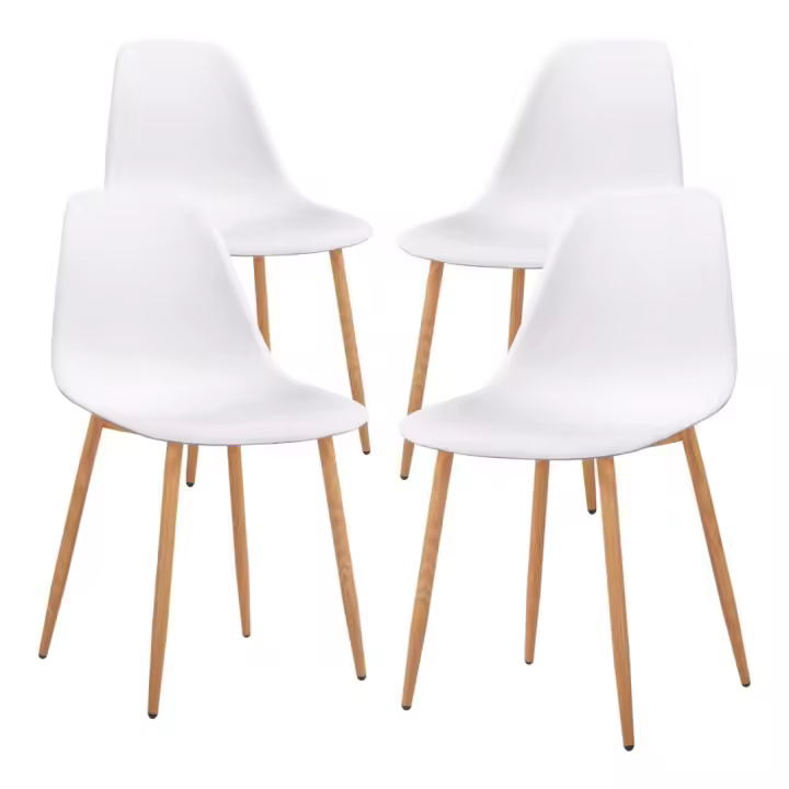 Miramax-juego de Sillas de Comedor Estilo Nórdico, Polipropileno, para Cocina, Sala de Estar, Dormitorio, Oficina, Blanco - 1