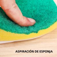 Juego De Cepillo De Limpieza Para Platos Con Botella De Detergente Y 1 Cabezal De Repuesto 1-4 Herramienta De Escobilla Para Fregadero De Cocina Ecológica Plástico Y Pelo Suave Verde Amarillo Blanco - details 1