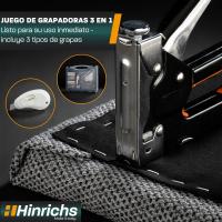 Grapadora Tapicero con Estuche - Grapadora Madera con Grapas y Clavos - Grapadora Cables Pared - Pistola de Grapas para Reparaciones y Trabajos de Bricolaje. M2 Tec - details 0