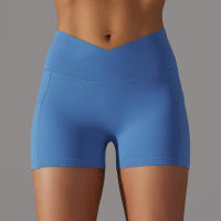 Shorts Deportivos Sin Costuras Cintura Alta Push up Yoga Elásticos Para Gimnasio Y Correr Shorts Transpirables De Poliéster Y Nylon - details 5