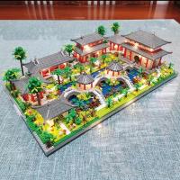 Bloques De Construcción Micro Modelo Torre Del Lago Occidental Con Árboles Y Luz DIY De Diamante Para Niños Y Adultos Regalo - details 5