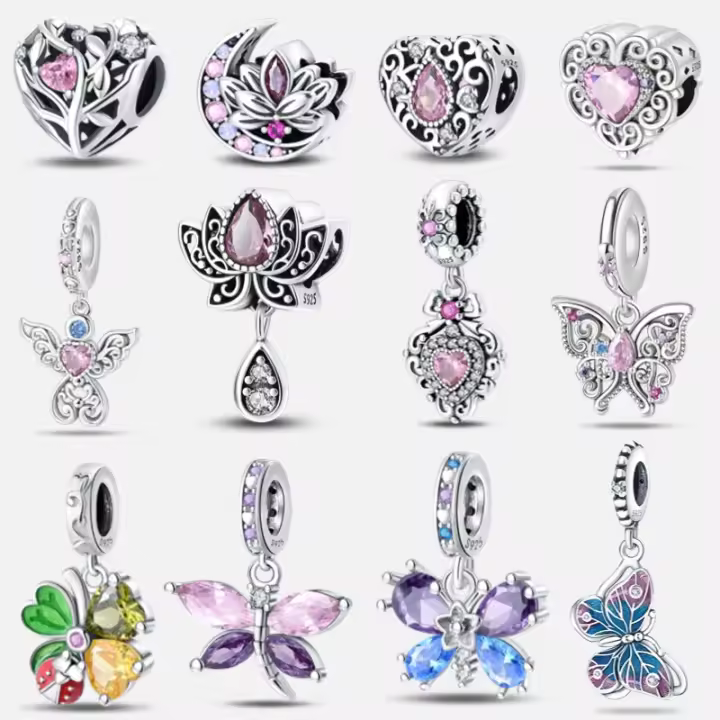 Pendiente Original De Joyería De Moda Clásica Serie Romántica Loto De Bolas S925 Plata Pura Con Zirconia Regalo DIY - 1