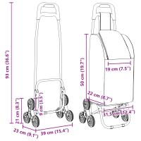 Carrito de Compras vidaXL con Escalador de Escaleras Azul 38 L - details 7