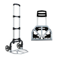 LUTODY - Carretilla transportadora de metal, Con 2 ruedas, Resistente, Ligero, Carro compacto para llevar mercancía, Mensajería, Tranportar bultos, Cajas, Compras - details 0