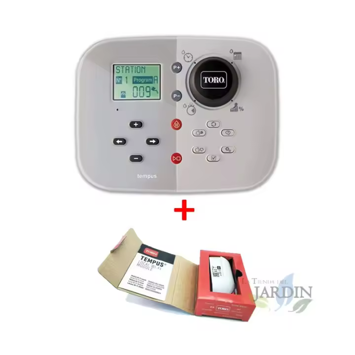 TORO Kit Programador de riego Tempus Toro eléctrico 4 zonas interior + Módulo Wifi - 1