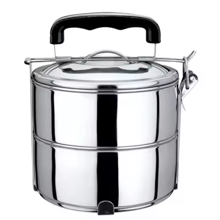 Fiambrera con 2 Platos Inoxidables Maple Porta Comida, Cocinar o Calentar Comida al fuego Para Camping trabajo Pesca Viaje - Maxia Martket - 1