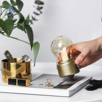 Bombilla De Noche LED Recargable Vintage Retro Sin Cable Con Sombrilla De Vidrio Para Decoración De Dormitorio Lámpara De Mesa - details 12