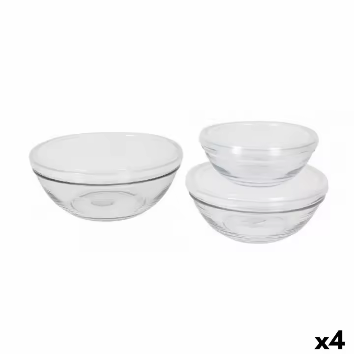 Set de Cuencos Duralex Lys Con Tapa 3 Piezas (4 Unidades) - 1