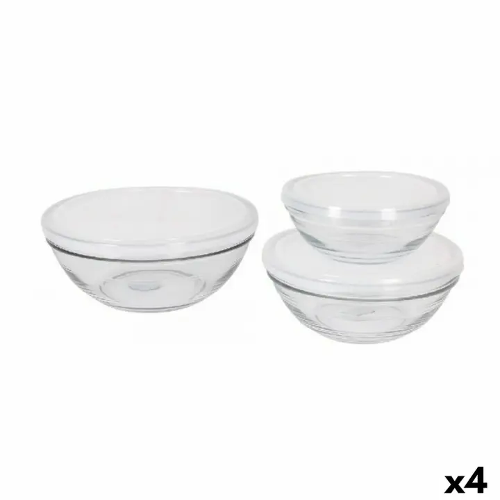 Set de Cuencos Duralex Lys Con Tapa 3 Piezas (4 Unidades) - 1