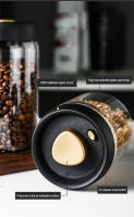 Jars De Almacenamiento De Alimentos De Vidrio Transparente Para Café Molido Y Granos Sellado a Vacío Antihumedad Y Extracción De Aire Contenedor Airtight Para El Hogar - details 4