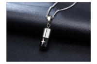 Collar De Hueso Vnox Para Hombres Y Mujeres Con Engrado De Cruz Urnita De Cremación Portador De Perfume Vial De Ashes Joyería Memorial Clásica Tendencia - details 5