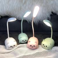 Lámpara LED de escritorio para niños, Bonita lámpara de Gato recargable por USB, Luz de Mesa LED portátil, Cuello de Osne flexible, para el cuidado de Los Ojos, caricaturas, pequeña lámpara - details 3