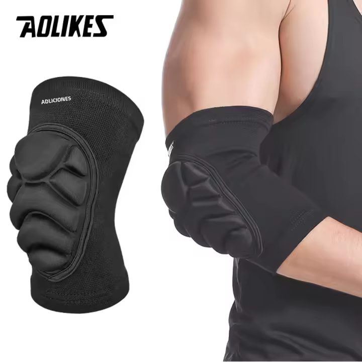 AOLIKES Protección De Codo 1Par Almohadillas De Codo Para Baloncesto Tenis Fútbol Voleibol Soporte De Esponja Compresión Protector De Codo Para Adultos - 1