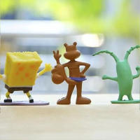 Figuras De Acción SpongeBob Para Niños Juguete De Bob Esponja Cangrejo Jefe Patricio Decoración De Pecera Bandai PVC 3.5-14.5cm - details 19